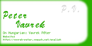 peter vavrek business card