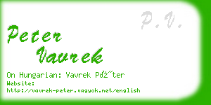 peter vavrek business card